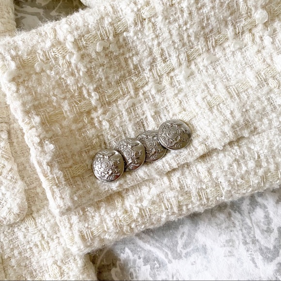 VERONICA BEARD Cutaway Dickey Tweed Jacket 10 Ivory NEW NWOT - Picture 6 of 11